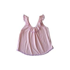 Y2K Oscar de la Renta Pink Ruffle Cami Top XL - Coquette Lace Pointelle